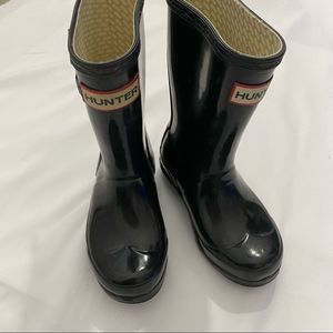 Classic Tall Hunter Boots Girls Black Shiny